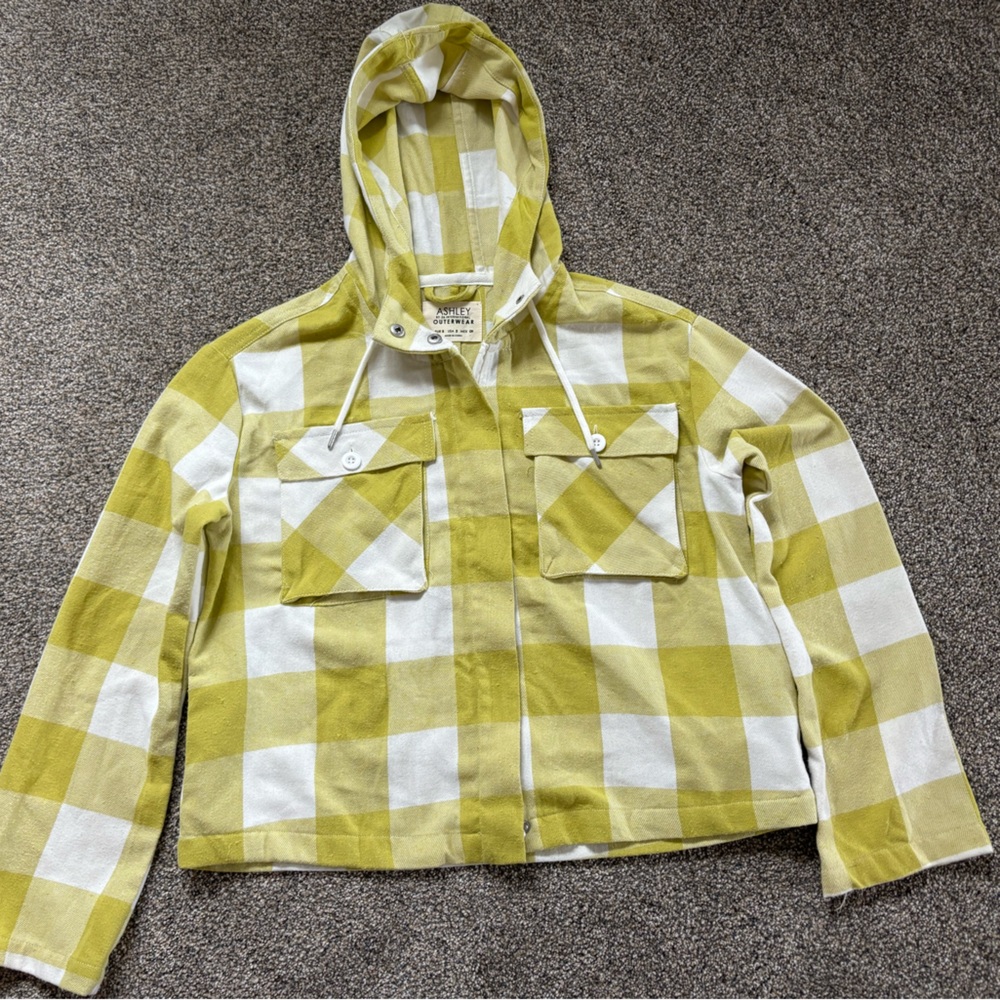 Ashley By 26 International Yellow and White Plaid Jacket